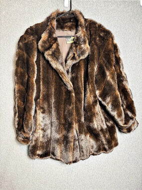 UNREAL FUR Faux Fur Coat Brown Size 14